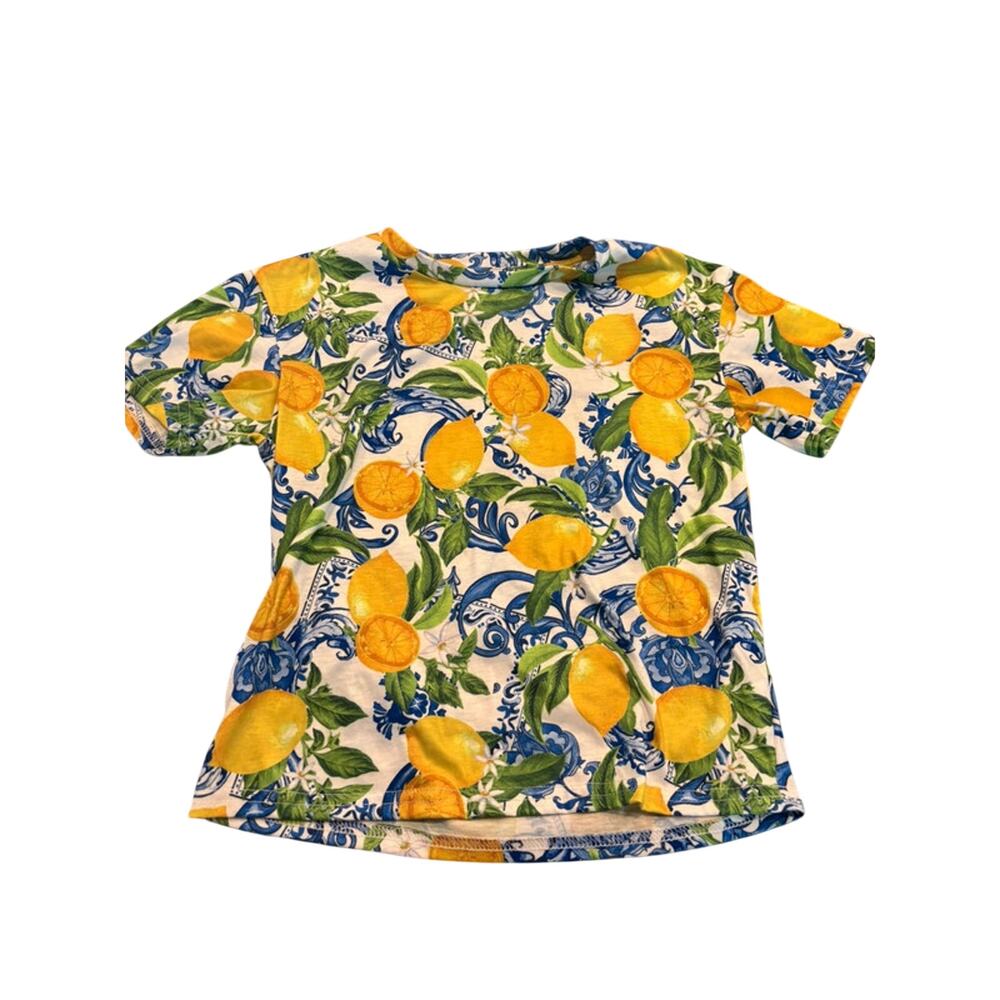 SHEIN Girl's Lemon Floral T-Shirt Size 6Y